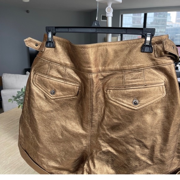 Brand new real leather gold metallic shorts!!! - Picture 4 of 4